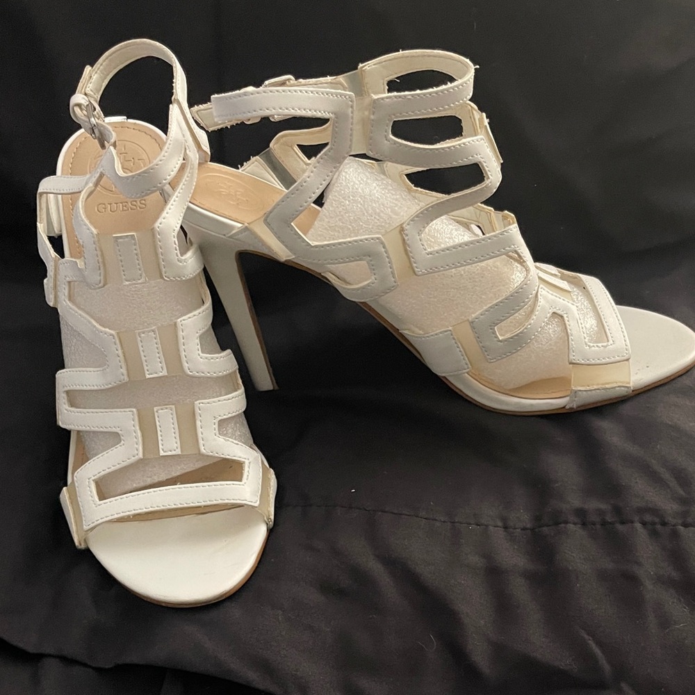 Guess Ivory Strappy Heels